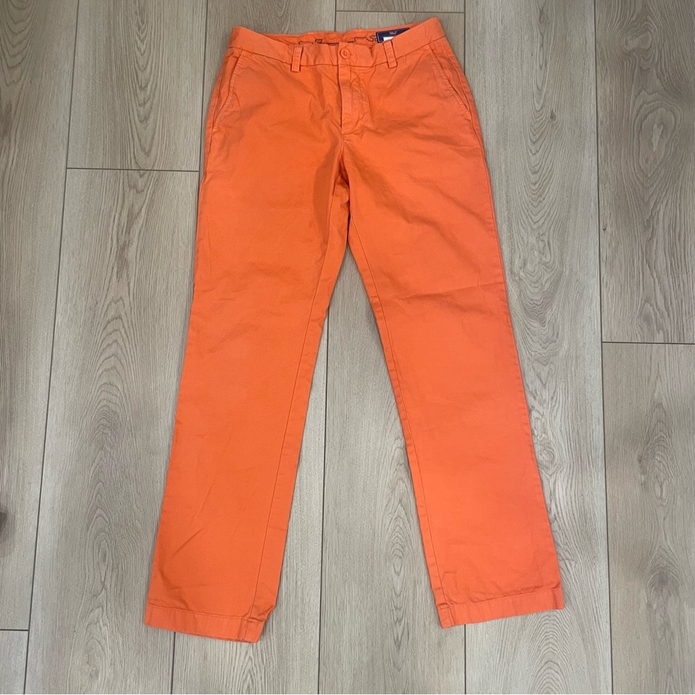 Vineyard Vines Men's Orange Slim Fit Breaker Pants Chinos 100% Cotton Size 30x32